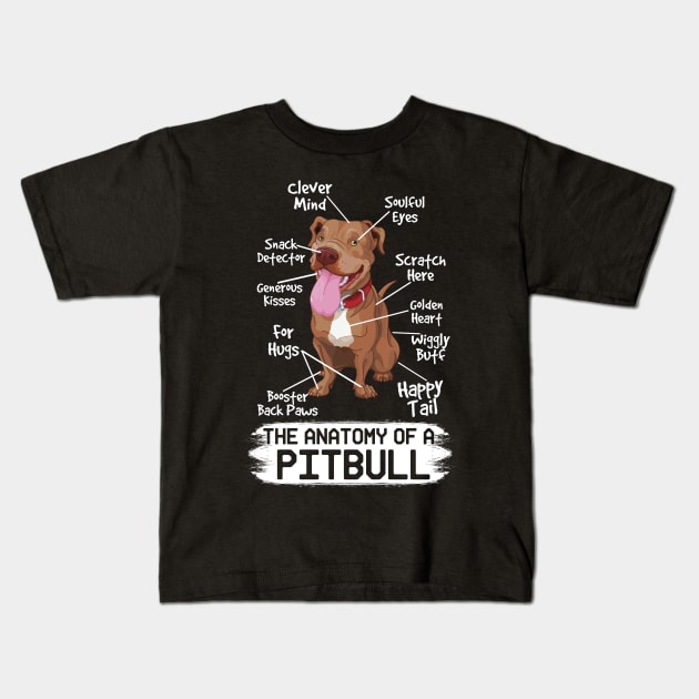 The Anatomy Of A Pitbull Kids T-Shirt by paola.illustrations